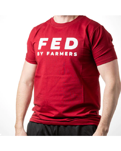 fed-by-farmers-t-shirt-red