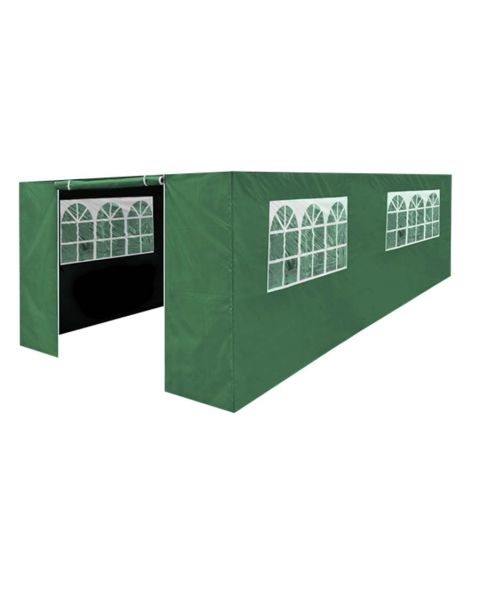 Dellonda Premium Gazebo Side Walls/Doors/Windows, 3 x 6m Models - Dark Green