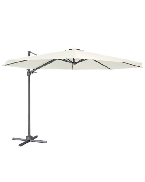 Dellonda 3m Cantilever Parasol with 360° Rotation, Tilt and Cover Cream