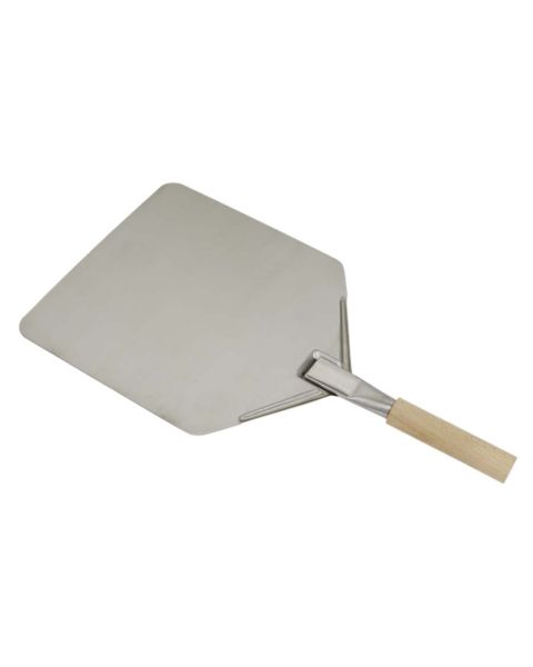 Dellonda Stainless Steel Pizza Oven Peel Paddle, 11 x 15" with 5" Wooden Handle