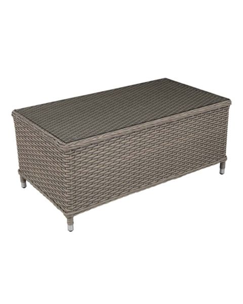 Dellonda Chester Rattan Outdoor Balcony Table with Glass Top