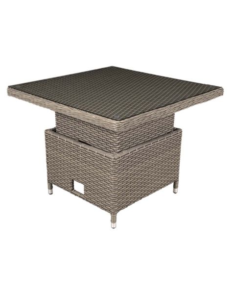 Dellonda Chester Rattan Height-Adjustable Outdoor Dining Table