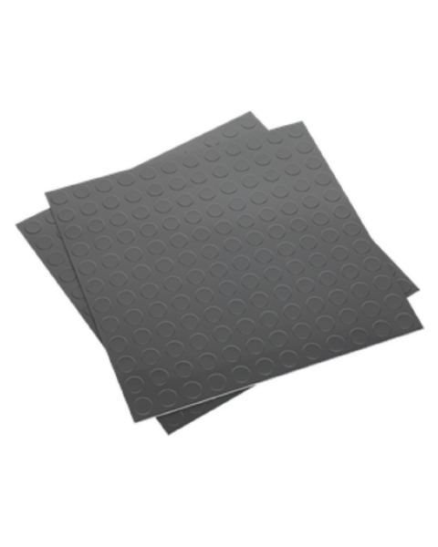 Vinyl Floor Tile with Peel & Stick Backing - Silver Coin Pack of 16