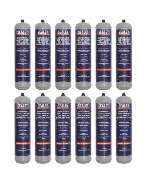 Gas Cylinder Disposable Carbon Dioxide/Argon 100g - Box of 12