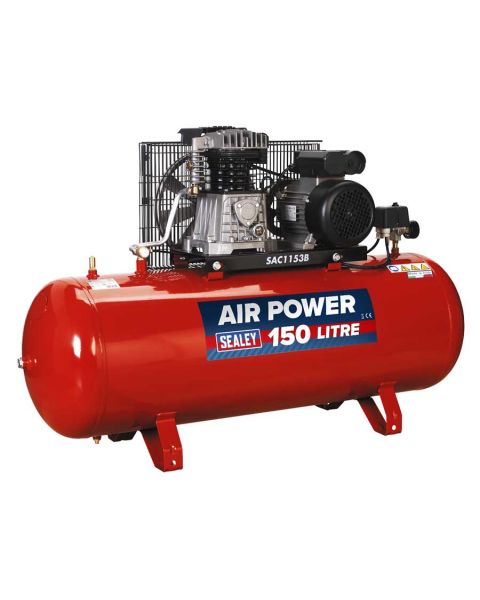 Air Compressor 150L Belt Drive 3hp with Cast Cylinders